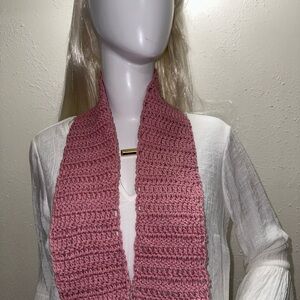 Elegant Pink Knit Scarf